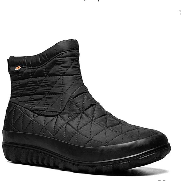 BOGS Black Snowy II Short Quilted Waterproof Boots Womens 10 NEW - Picture 4 of 13